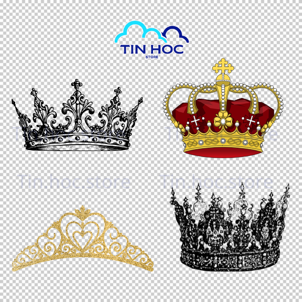 Mẫu vương miện cổ điển có chiều sâu nghệ thuật, cung cấp đầy đủ định dạng vector và ảnh tách nền chất lượng