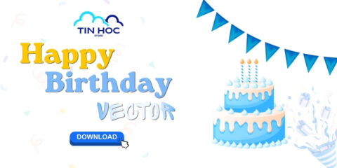 Mẫu vector chữ happy birthday đẹp