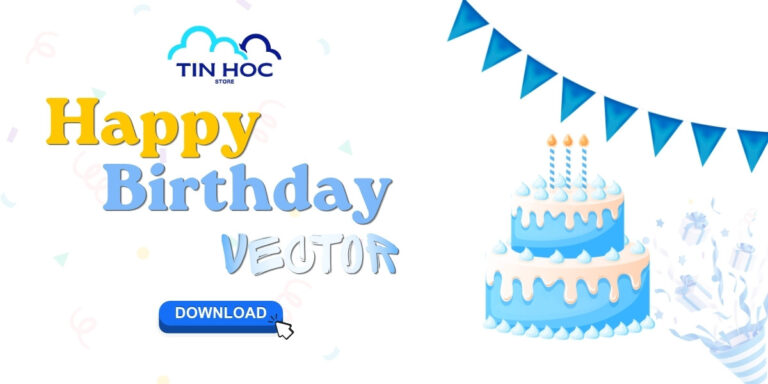 Mẫu vector chữ happy birthday đẹp