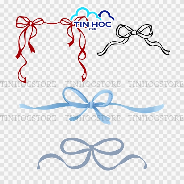 Mẫu cái nơ vector nhiều màu sắc độc đáo và nổi bật