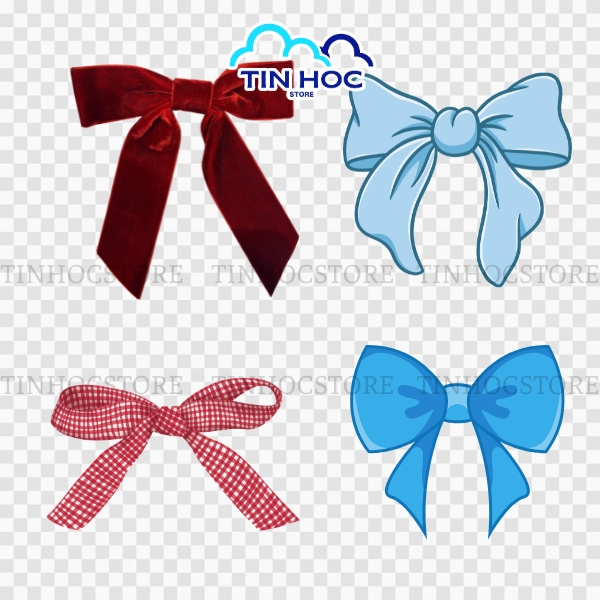 Mẫu cái nơ vector cute phù hợp trang trí thiệp và banner