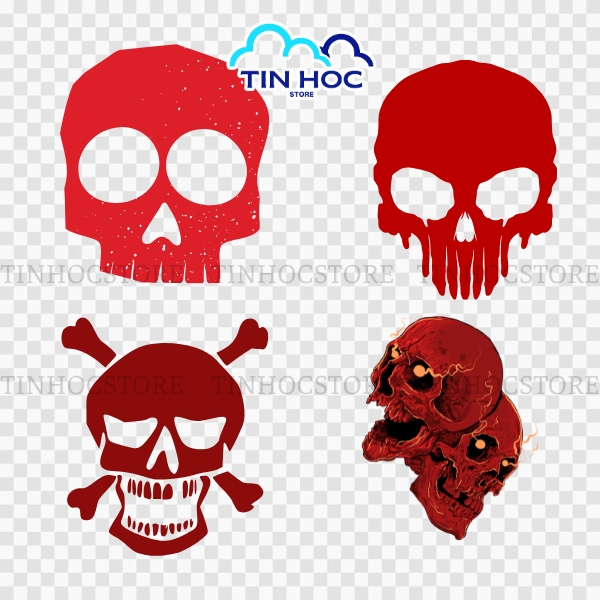 Thiết kế đầu lâu vector phù hợp in poster