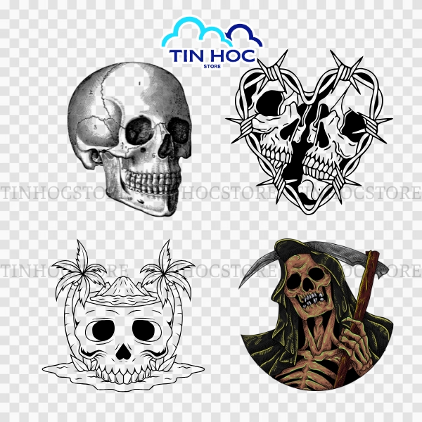 Thiết kế đầu lâu vector độc đáo cho nền tảng số