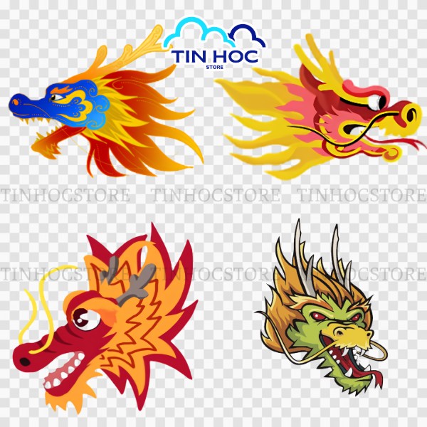 Mẫu đầu rồng vector phù hợp cho ngày lễ