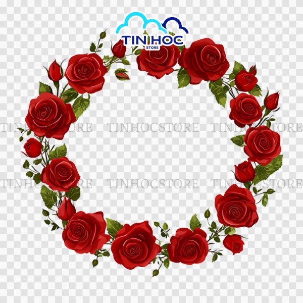 Vòng hoa hồng vector PNG tách nền