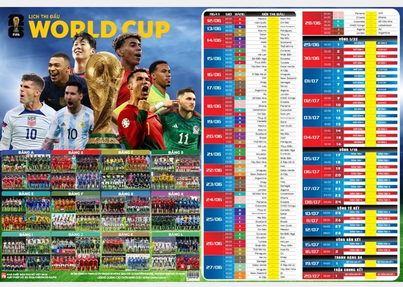 Mẫu lịch worldcup 2026 đẹp