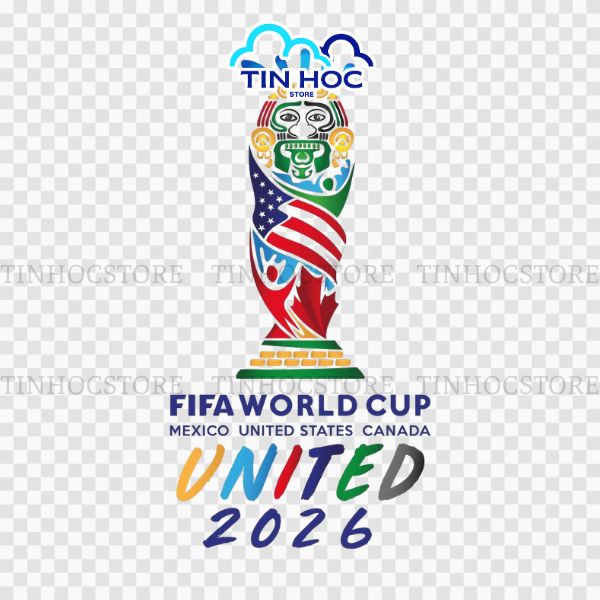 Mẫu thiết kế vector logo World Cup 2026 sáng tạo này thể hiện tinh thần thể thao